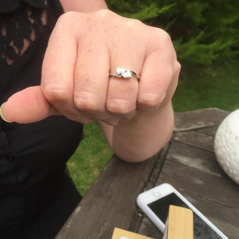 2 stone pear diamond ring
