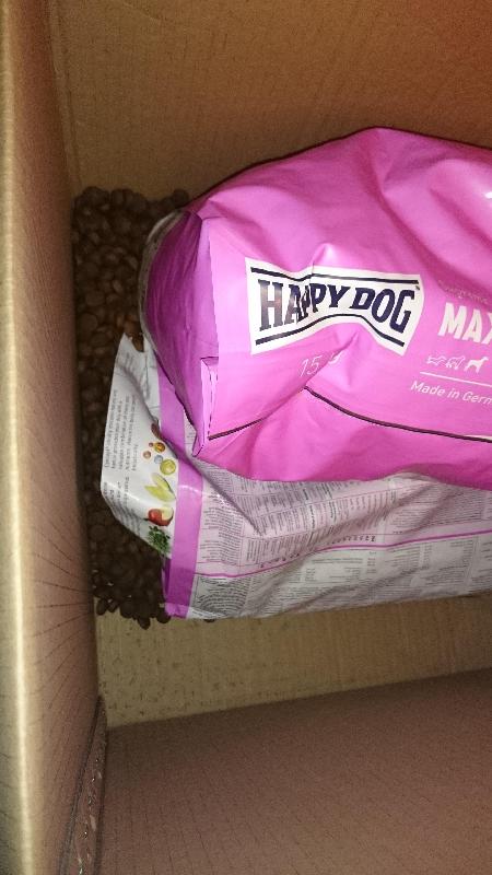 late delivery and then when it did arrive bag was burst open