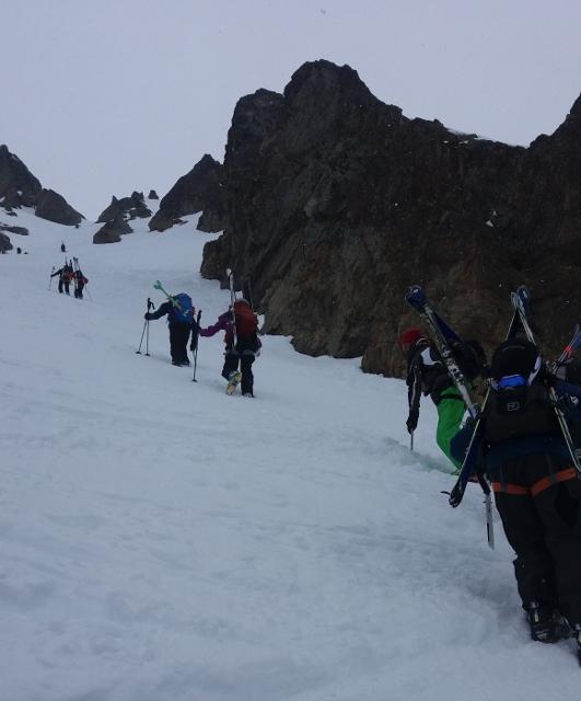 Ski touring skills course.