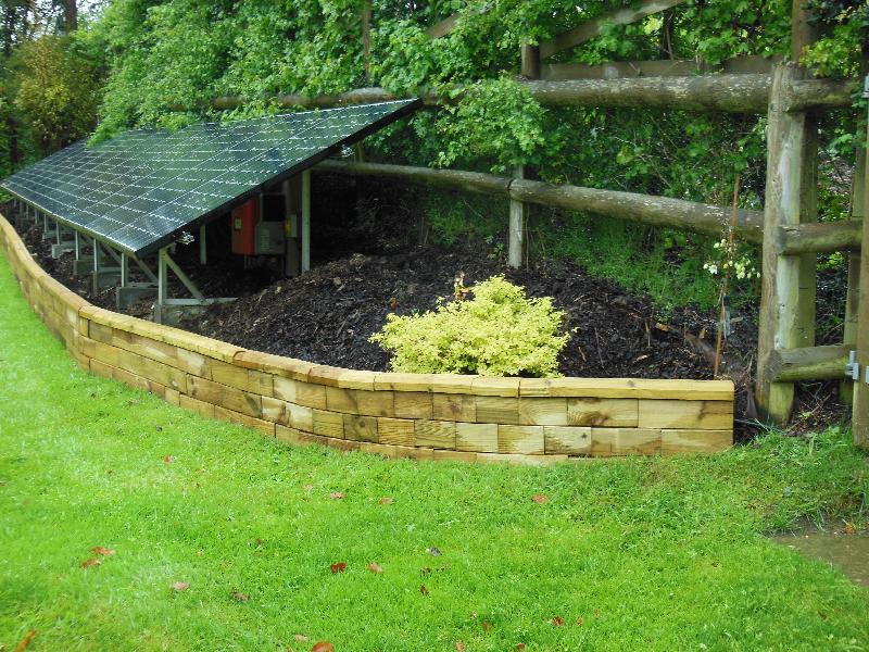 Retaining wall with a long curve.