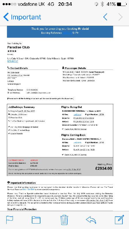 Booked on the app as when I phoned up the price on the app was cheaper but ...