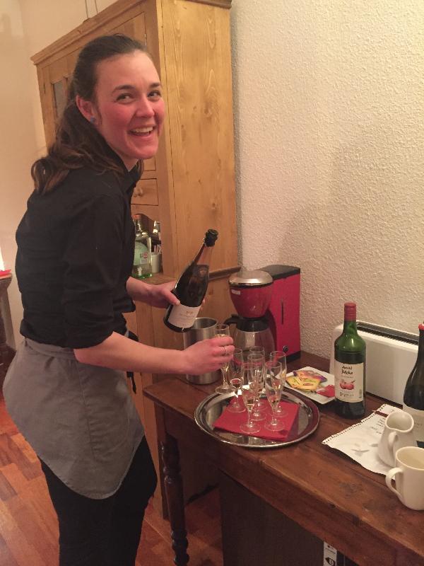 Excellent chalet, food and wine; access to lifts is 0.9km away.