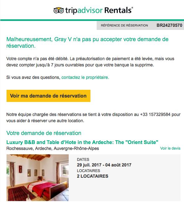 A dreadful experience - I do not recommend TripAvisor for vacation rental!!