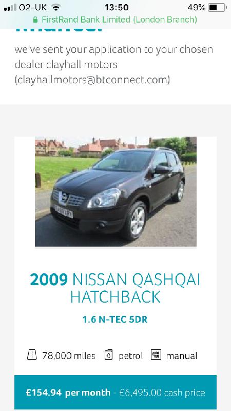 I applied for finance on Wednesday and picked up my fantastic dream car on.
