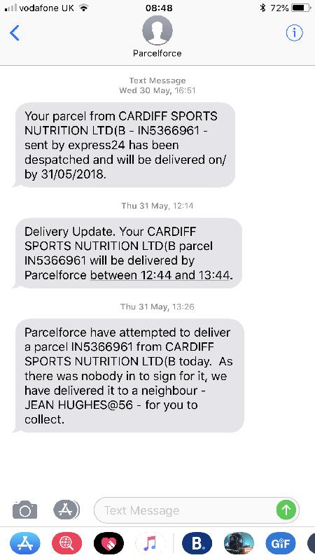 Poor delivery notice
