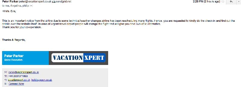 Would not book with Vacationxpert again