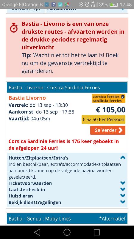 Ticketprijs verhogen tijdens boeking !