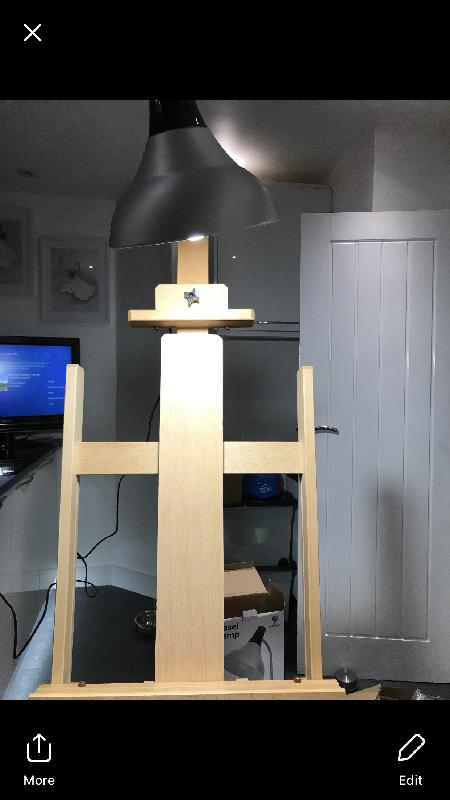 Beautifully made studio easel and lamp....