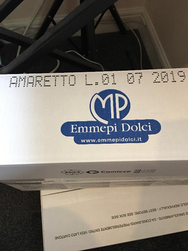 Amaretto biscuits appear to be out of date already!