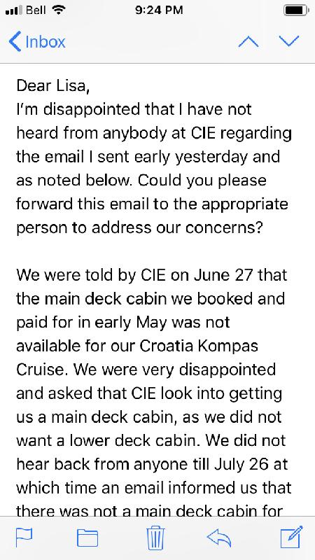 Booking error and no response to my emails.