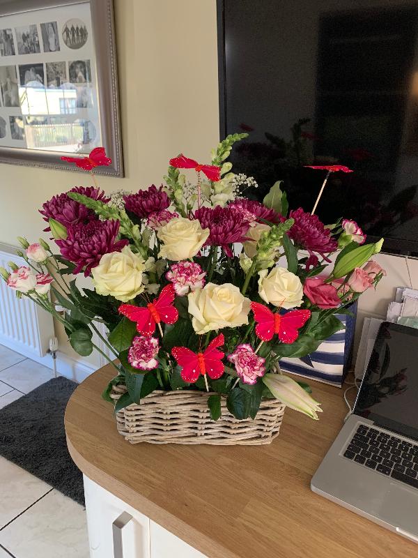 Bought for my granddaughters christening .I’m no pro but made beautiful arr