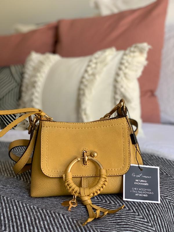 See by Chloe Mini Joan Burnt Yellow Leather & Suede Crossbody Bag
