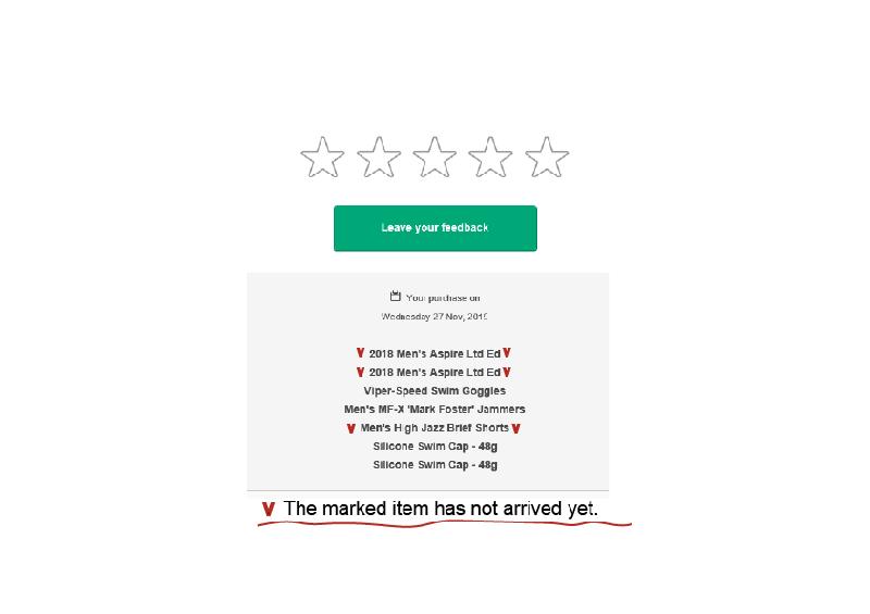 The marked item has not arrived yet.