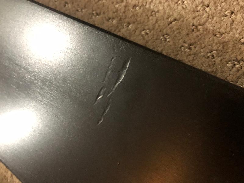Bed was marked In several places. Railsfor timber bed were bowed, faulty