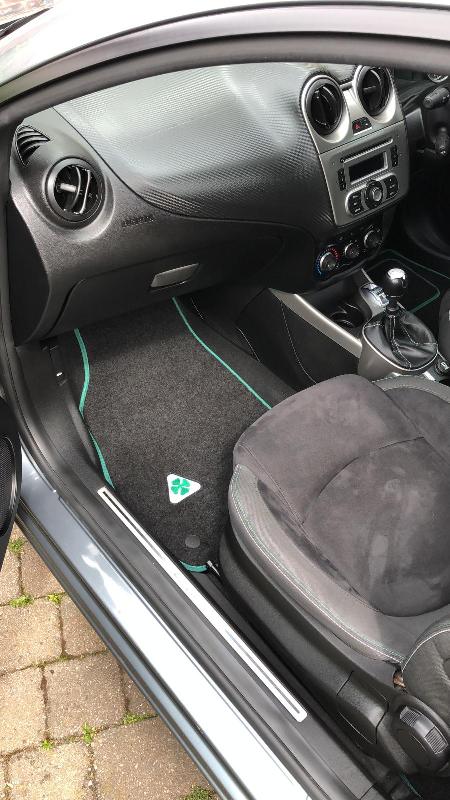 Alfa Romeo MiTo (2008-2018) Tailored Logo Car Mats + Quadrifoglio Clover Logos