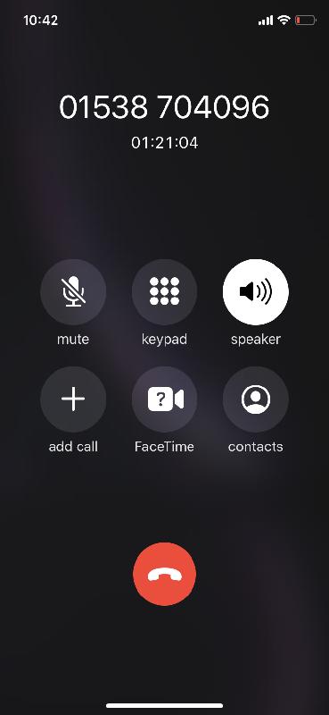 Unable to get thro on phone after 1 hour wait