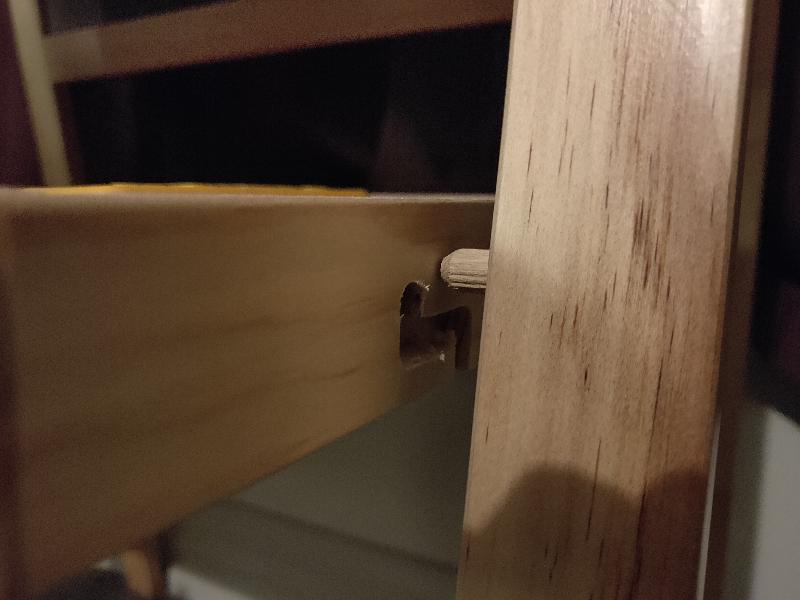 The chalk holder is poorly made and measured, the dowels are exposed and th