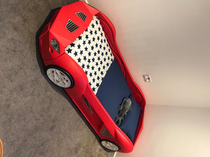 My son LOVES his new bed, great quality and looks like a real racing car