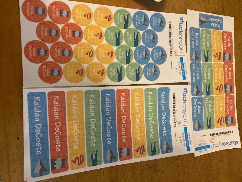After waiting the stickers spelt wrong some of them right