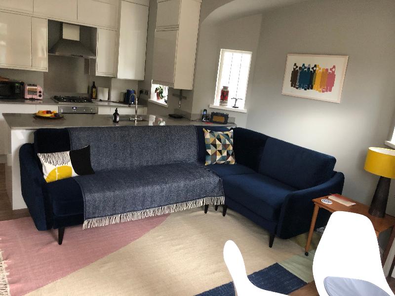 The Rebel Corner Sofas - Medium - ONE REBEL 3 SEATER SOFA, ONE CORNER, ONE 1.5 SEATER SNUGGLER Mid Grey with Brown Legs