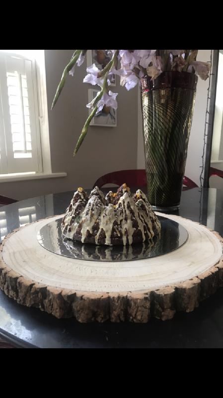 Wooden slice as shown in photo....amazing!!! Wish I had bought the smallert