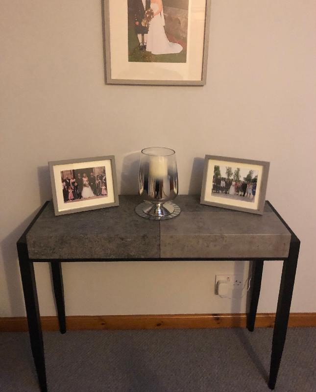 Vermont Sofa Table Light & Dark Concrete / Black Leg