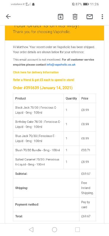 So basically I made an order of 9 flavours to be 0mg100ml but 5wereonly10ml