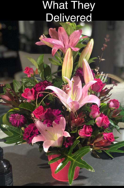 Flowers delivered are completely the opposite to flowers ordered
