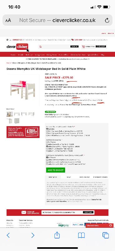 Advertised bed with discount & on tent, but didn’t honour them or free del