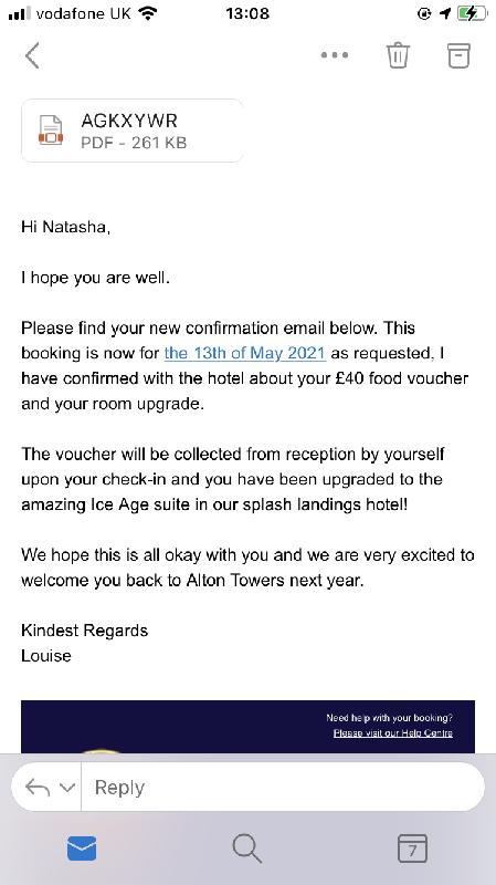 Upset with Alton towers
