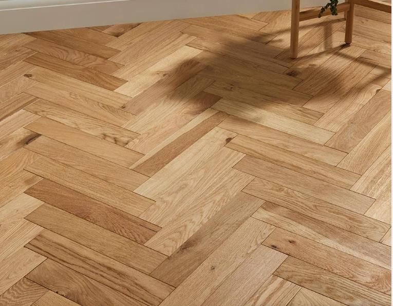 Engineered Wood Flooring Natural Engineered Flooring Oak Herringbone Scotch W Brushed UV Matt Lacquered 13/4mm By 90mm By 600mm