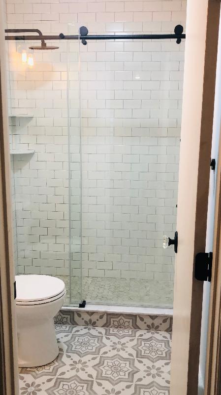 Matte white subway tiles