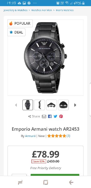 Armani mens watch