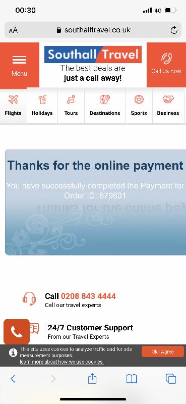 Poor Customer service, i still not received my ticket in post. PLz contact