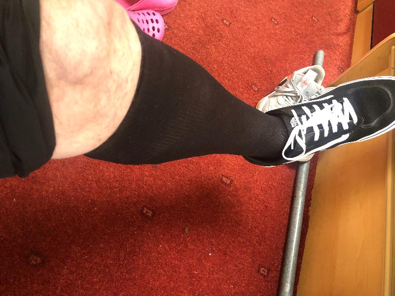 Compression socks are great they stay up unlike others that slide down