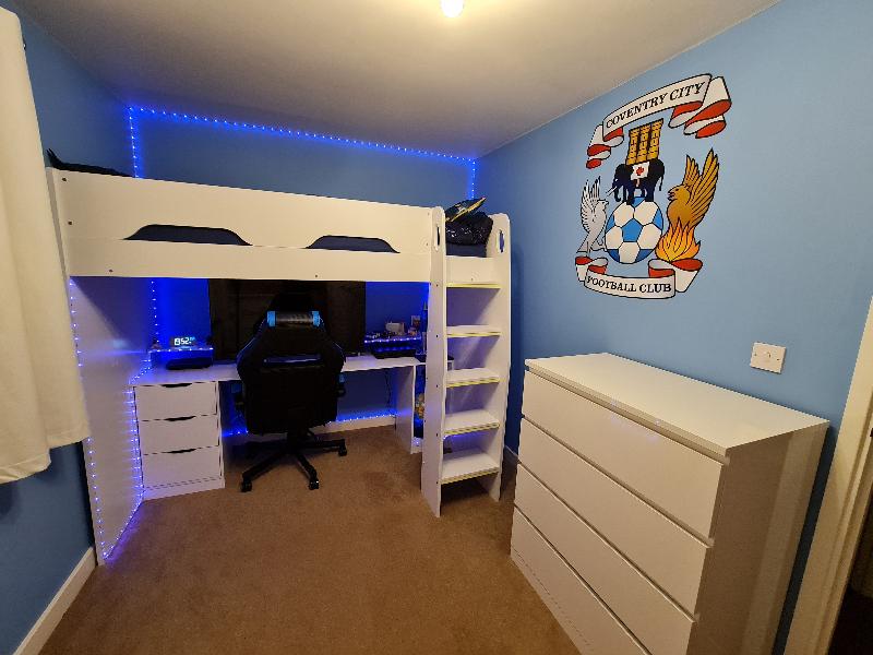 Amazing gaming bed. Space saver, sturdy build. Strongly recommended