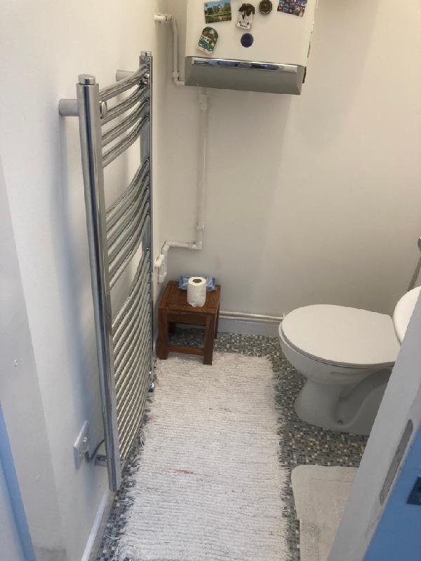 Chromed electric radiator.