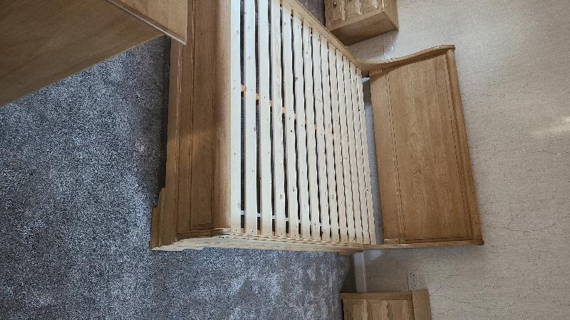 Furniture excellent solid oak, details given how to look after product
