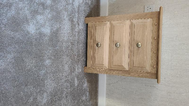 Furniture excellent solid oak, details given how to look after product