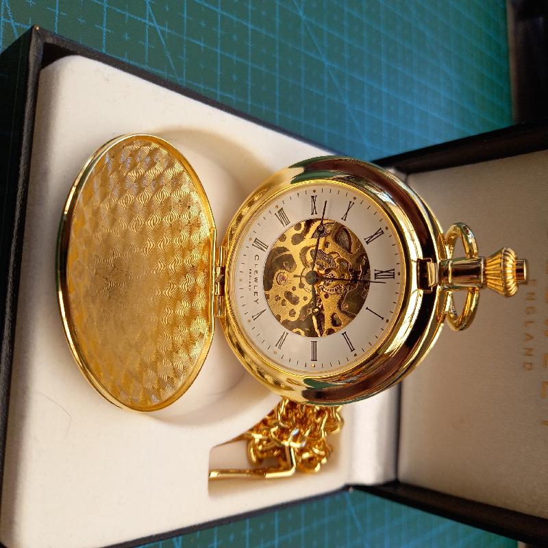 I'm very pleased with the pocket watch the engraving is excellent thank you