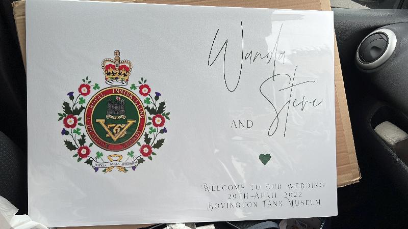 MUnique wedding sign made our wedding complete