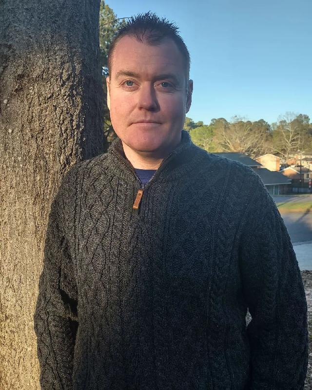 Classically Styled Half Zip Irish Aran Sweater