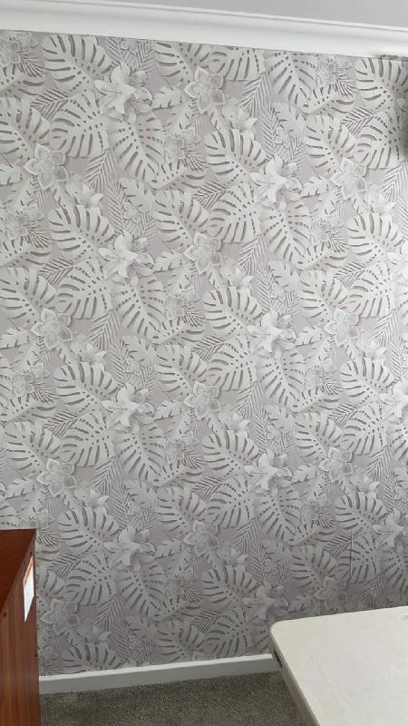 Dimensions Tropical Wallpaper White Fine Decor FD42828