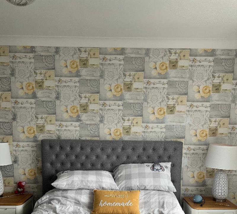 Crown Ophelia Decoupage Wallpaper Yellow M1427