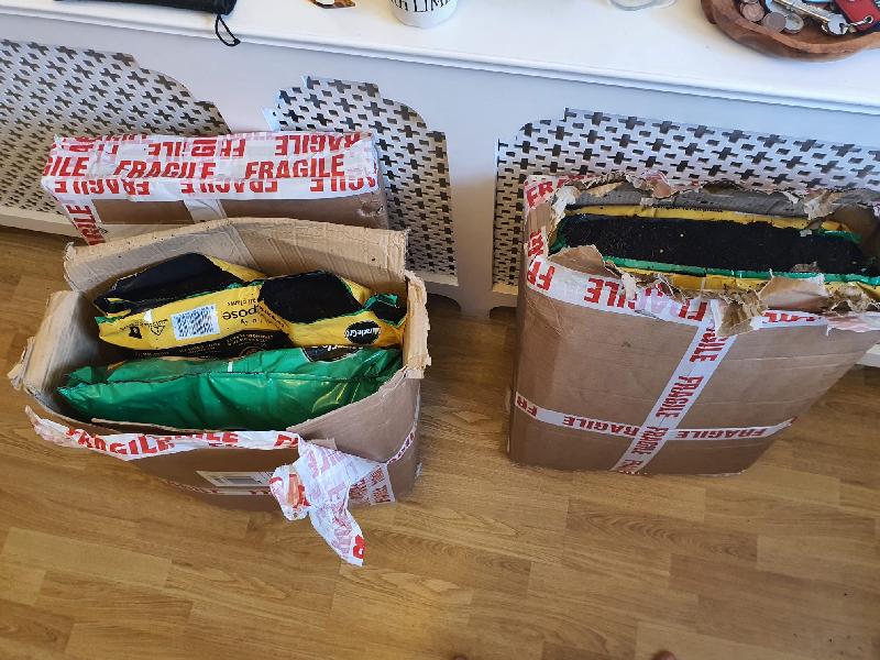 Bags came ripped open