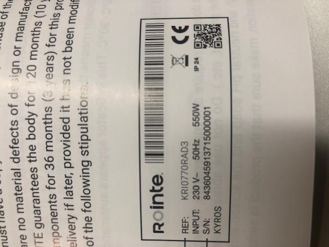 CANNOT REGISTER  GUARANTEE DUE TO INSUFFICIENT DIGITS IN BAR CODE