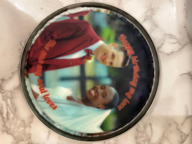 Brilliant. Quick, tasty, good-looking, personalised photo cake!