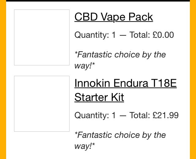 Believed I was ordering theT18E with cbd,did not receive cbd disappointed!