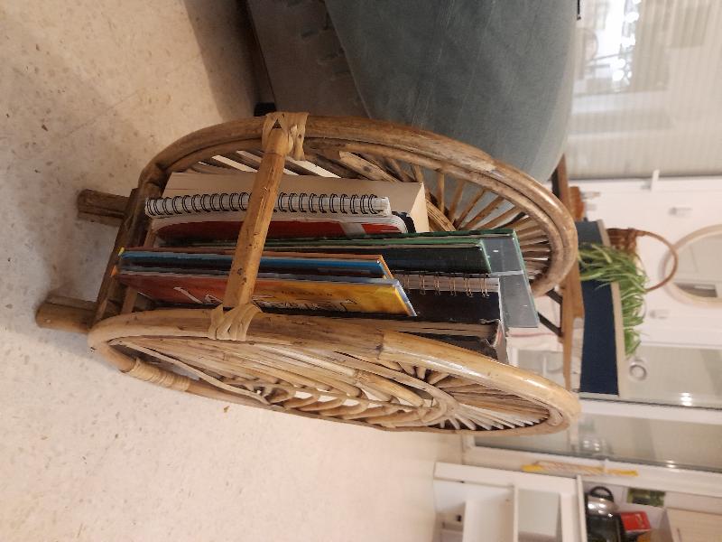 Round Cane Magazine Rack