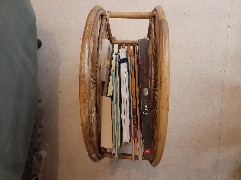 Round Cane Magazine Rack
